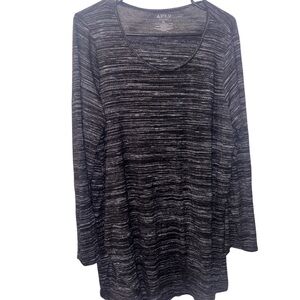 Apt. 9 Women’s Essential Tunic Top – Scoop Neck Long Sleeve High Low Hem – XL